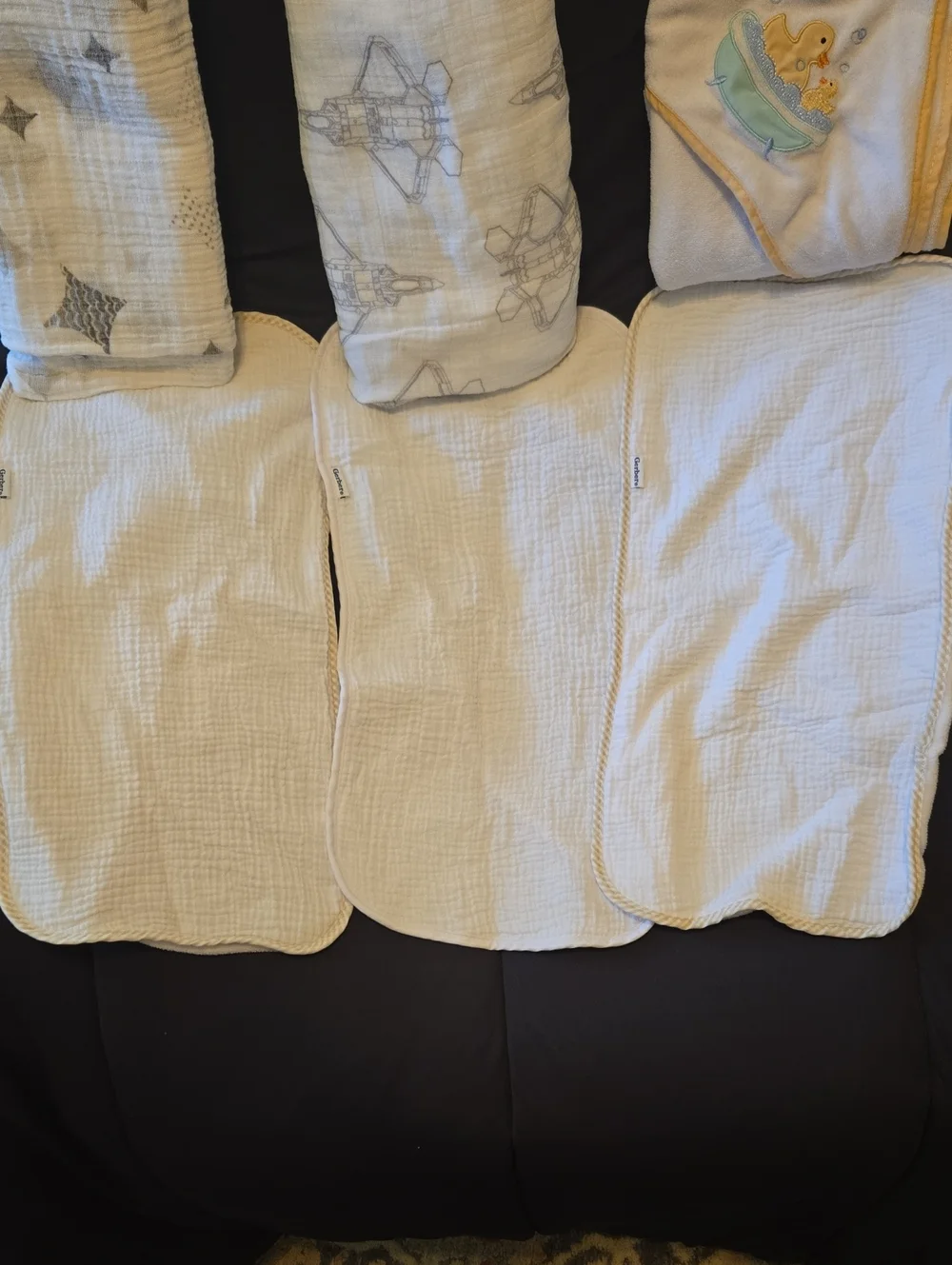 Baby Burp Cloth & Hooded Towel Bundle – 6 Pieces